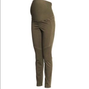 H&M Mama Maternity Moto Green Pants Size 6